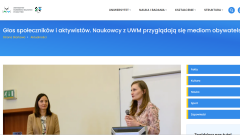 M. Wiśniewska, Głos społeczników i aktywistów. Naukowcy z UWM przyglądają się mediom obywatelskim, Strona internetowa UWM, 25.04.2024