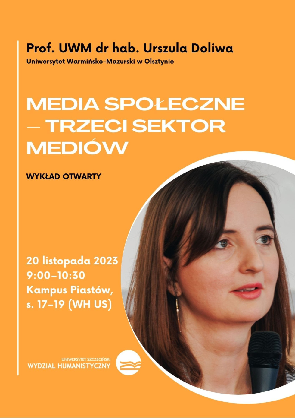 Wykład otwarty "Media społeczne - trzeci sektor mediów" w Szczecinie (20.11.2023)