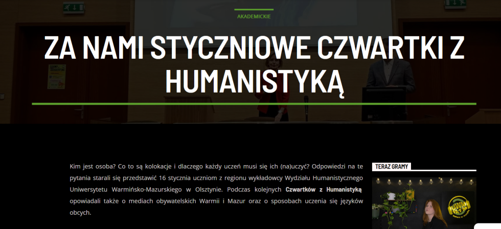 UWM FM, Za nami styczniowe Czwartki z humanistyką, 16.01.2025